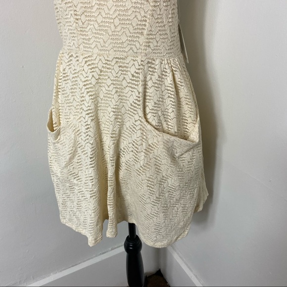 [E] NWT Free People Cream Lace Poppy Mini Dress - Picture 3 of 6